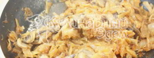 блины с капустой и грибами. Шаг 4