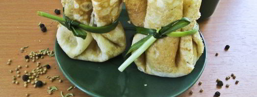 блины с колбасой и яйцом. Шаг 11