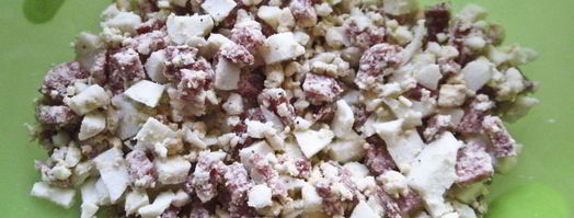 блины с колбасой и яйцом. Шаг 8