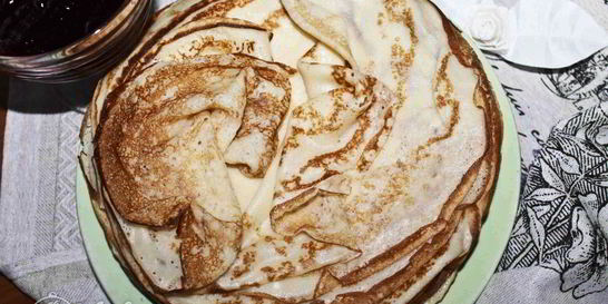 Блины с крахмалом на молоке