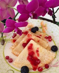 Блины с малиной