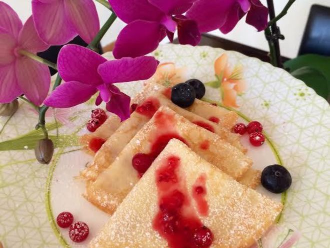 Рецепт блинов с малиной