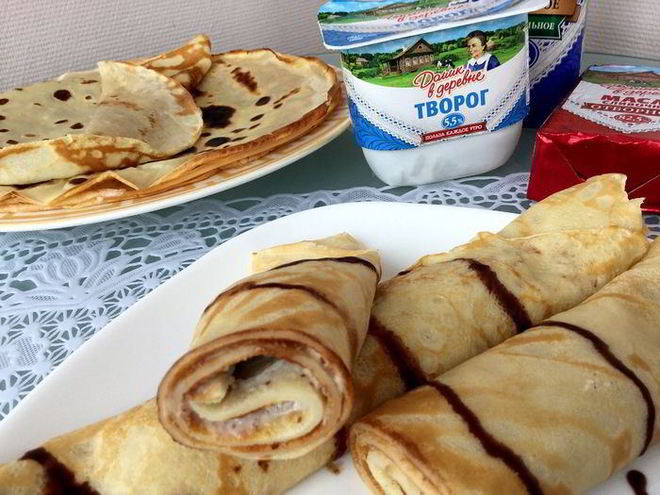 Рецепт блинов с ореховой начинкой