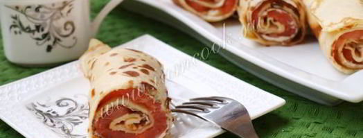 блины с семгой и плавленным сыром. Шаг 11