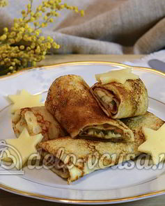 Блины с сыром и зеленью