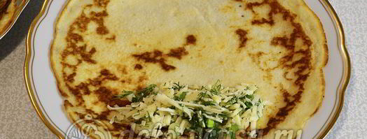 блины с сыром и зеленью. Шаг 13