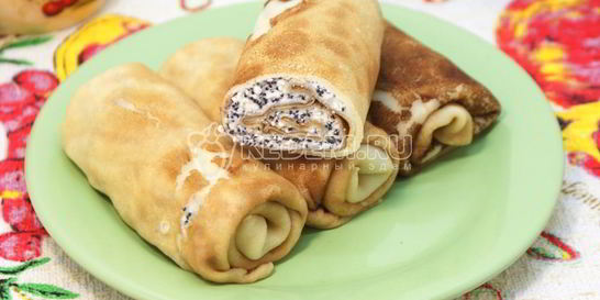 Блины с творогом и маком