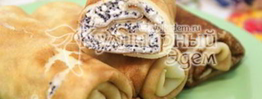 блины с творогом и маком. Шаг 8