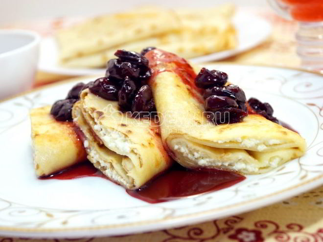 Рецепт блинов с творогом