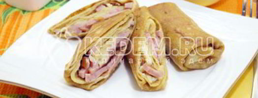 блины с ветчиной и сыром. Шаг 10