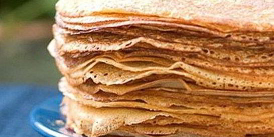 Блины тонкие на кипятке и молоке