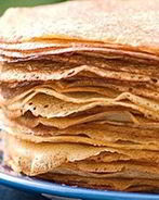 Блины тонкие на кипятке и молоке