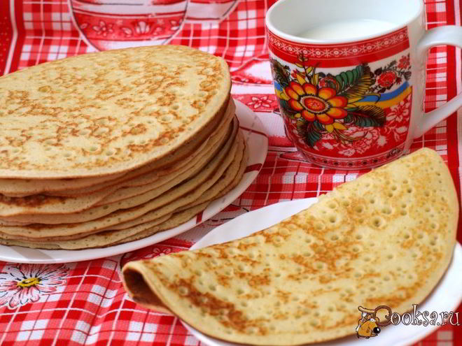 Рецепт дрожжевых блинов с манкой