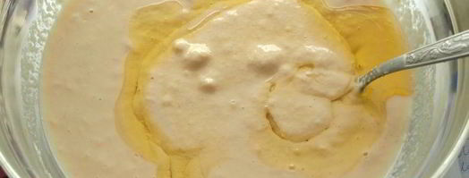 дрожжевые блины с манкой. Шаг 3