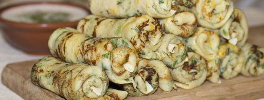 голландские блинчики с сыром и зеленью. Шаг 7