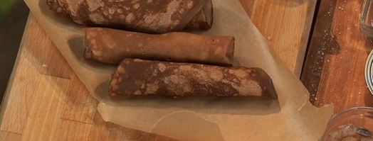 каштановые блины с крабовым муссом и соусом из шампанского. Шаг 5