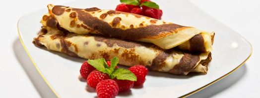 полосатые блинчики с шоколадной начинкой. Шаг 5