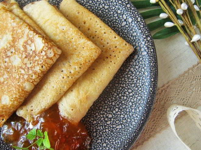 Рецепт постных блинов на опаре