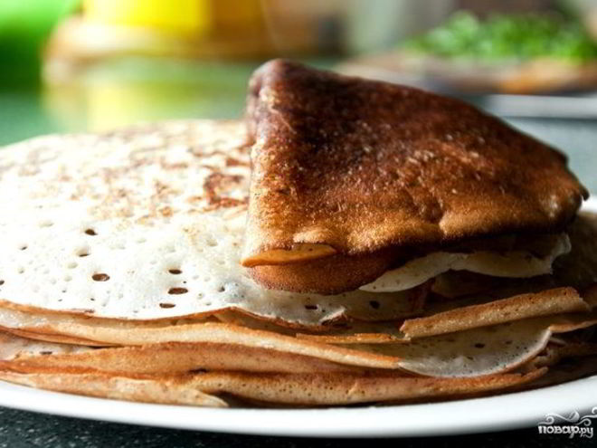 Рецепт постных блинов на закваске