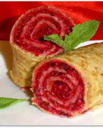 Постные блины с десертной начинкой