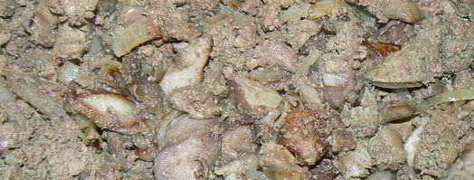 ржаные блины, фаршированные печенью и грибами. Шаг 3