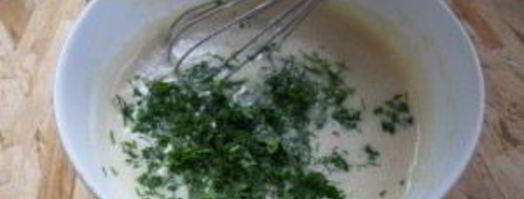 сырные блины с зеленью. Шаг 3