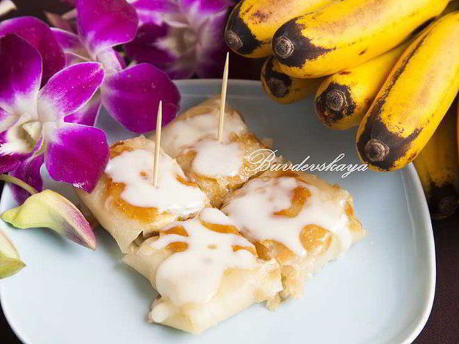 Рецепт тайских блинчиков роти с бананом