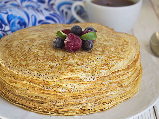 Рецепт тонких блинчиков на минеральной воде