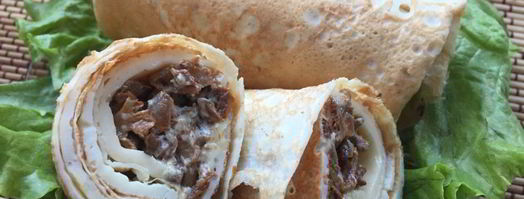 яичный блинчик, фаршированный грибами. Шаг 14