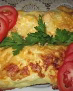 Яичные блинчики с грибами и курицей