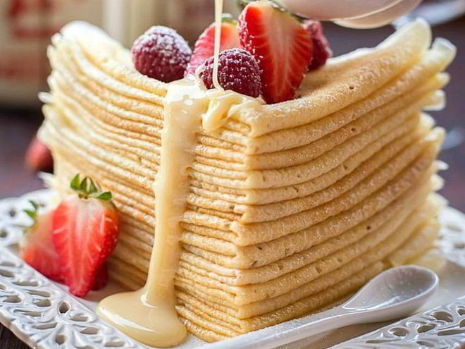 Рецепт заварных блинчиков на молоке к завтраку