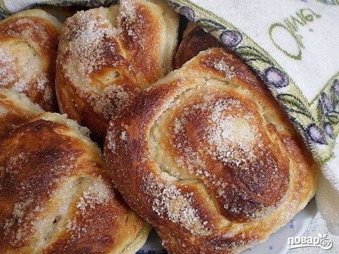 Рецепт булочек из дрожжевого теста с сахаром