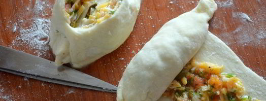 булочки с оливками, сыром и помидорами. Шаг 3