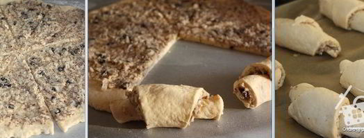 быстрые творожные круассаны с яблочно-ореховой начинкой. Шаг 4