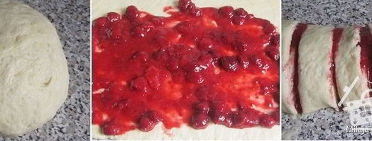 малиновые булочки улитки. Шаг 3