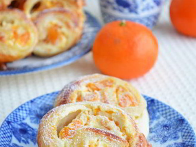 Рецепт мандаринова-творожных булочки