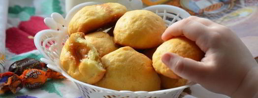 сдобные булочки с карамельной начинкой. Шаг 7