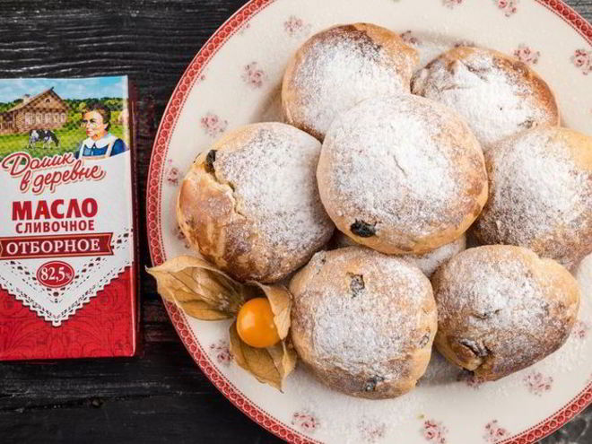 Рецепт сливочных булочек с изюмом