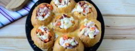 сырные булочки с яйцом и беконом. Шаг 6