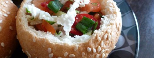 теплая булочка с салатом. Шаг 6