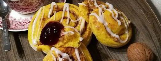 тыквенные булочки с ореховой начинкой. Шаг 16