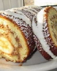 Быстрый рулетик с бананом к чаю