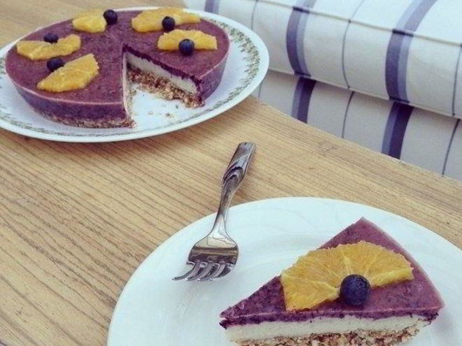 Рецепт черничный чизкейк с орехами