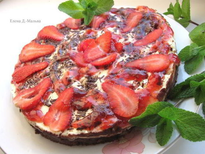 Рецепт чизкейка клубника с шоколадом