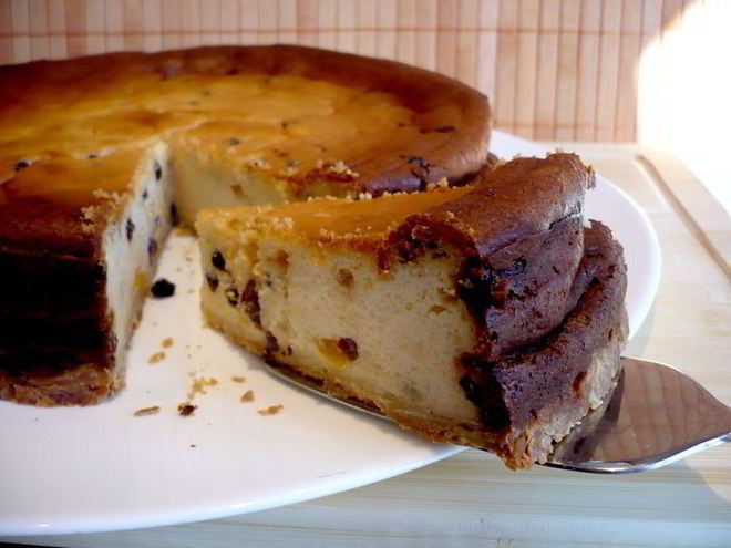 Рецепт чизкейка с апельсином и изюмом