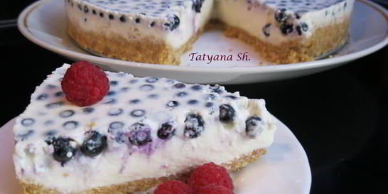 Чизкейк с черникой без выпечки