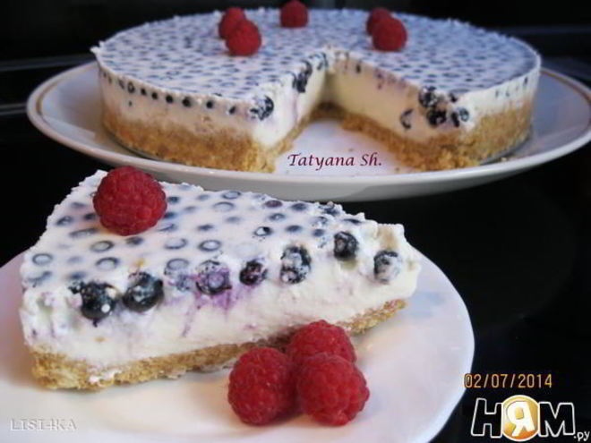 Рецепт чизкейка с черникой без выпечки