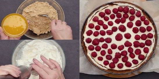 Чизкейк с малиной