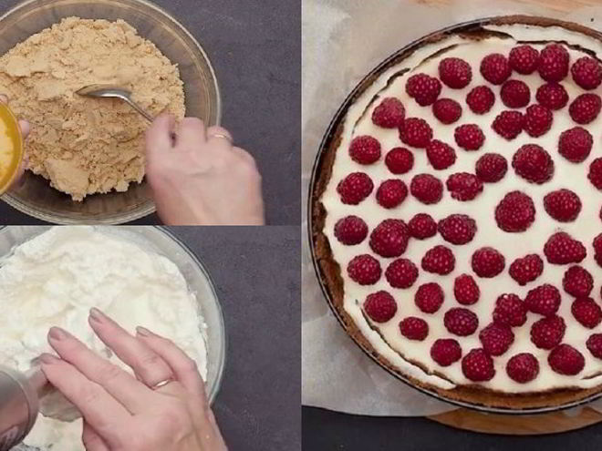 Рецепт чизкейка с малиной