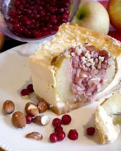 Чизкейк с печеными яблоками